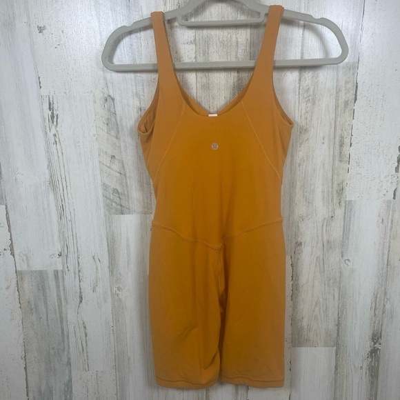 NWT Lululemon Align 8” Bodysuit Onesie size 4 Autumn Orange Nulu Yoga Activewear - Picture 5 of 9